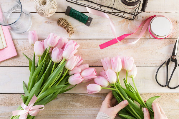 Růžové tulipány zobrazení - Fotografie, Obrázek