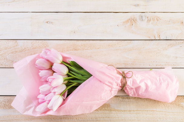 Rózsaszín tulipán csokor - Fotó, kép