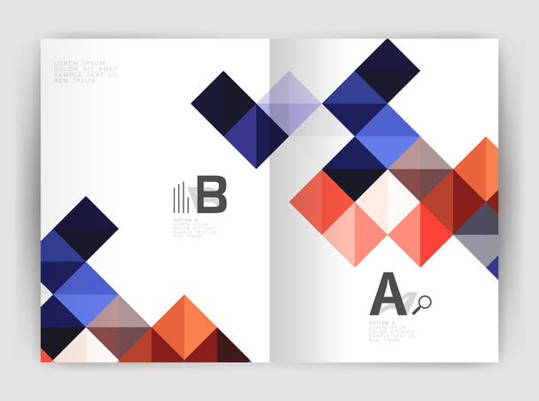 Vector vierkant minimalistische abstracte achtergrond, print sjabloon zakelijke brochure a4 - Vector, afbeelding
