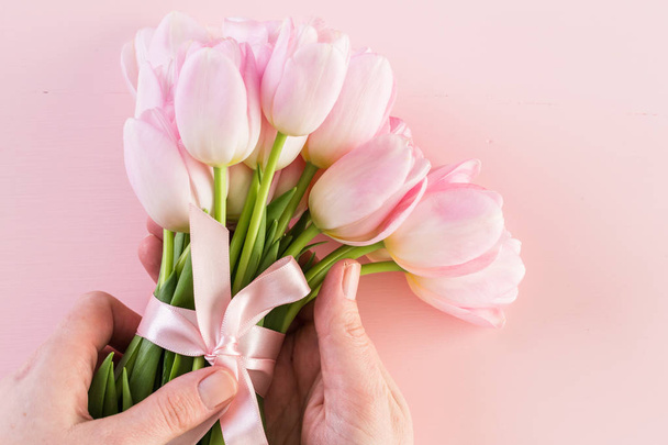 Pink tulips view - Photo, image