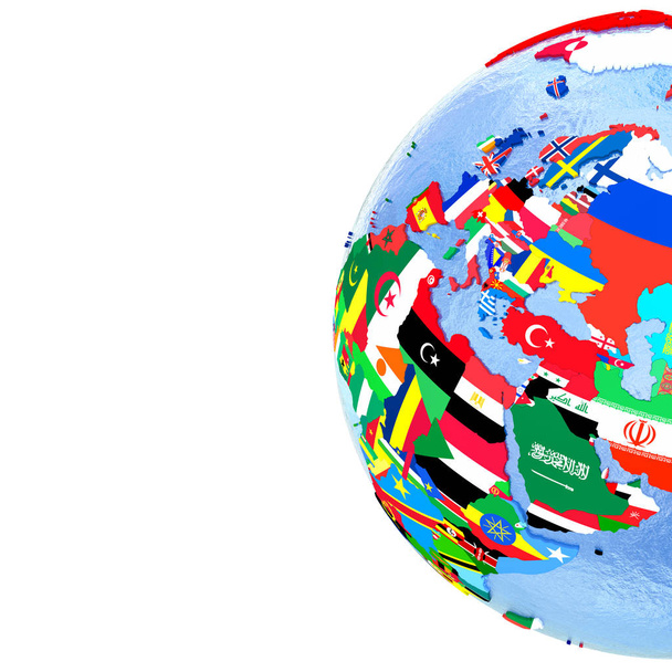 Європа на політичні земної кулі з прапорами - Фото, зображення