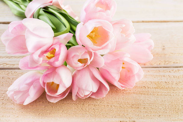 Vista de tulipanes rosa
 - Foto, imagen