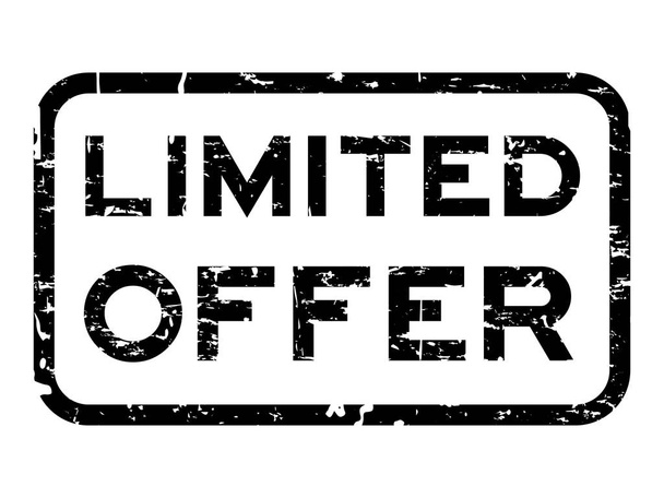 Grunge negro oferta limitada sello cuadrado sobre fondo blanco
 - Vector, imagen