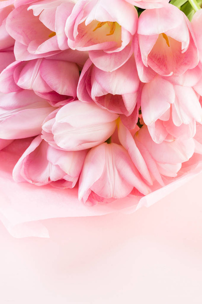 Light pink tulips  - Fotoğraf, Görsel