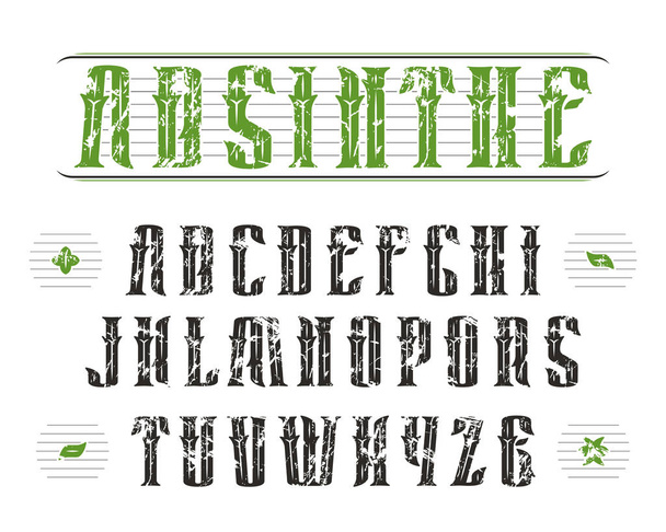 Декоративный шрифт в винтажном стиле
 - Вектор,изображение