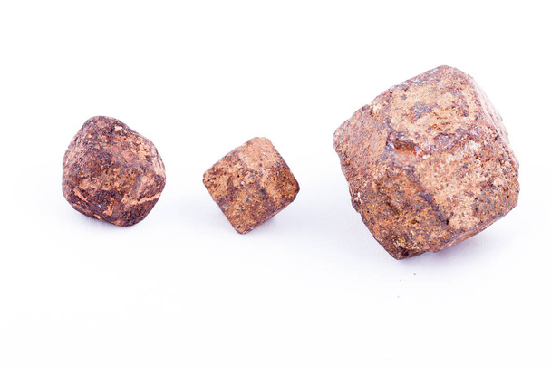 Macro stone mineral Garnet against white background - Photo, Image