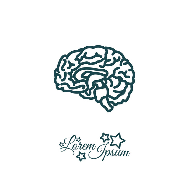 İnsan beyni simgesi - Vektör, Görsel