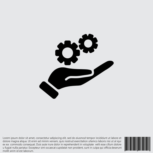 Getriebe (Mechanismus) in der Hand - Vektor, Bild