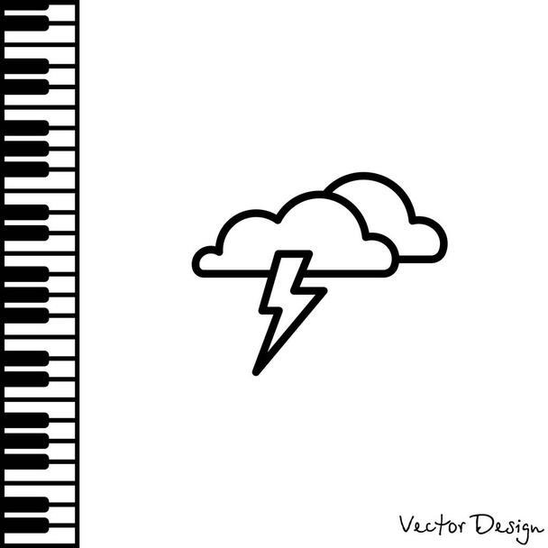 . Thunderclouds web icon - Vector, Image