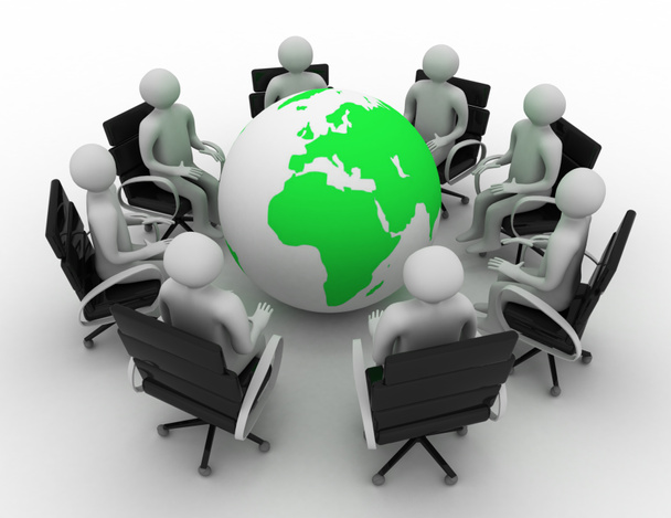 Бизнесмены сидят в кругу по всему миру
 - Фото, изображение