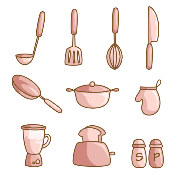Cooking utensils - Vector, Image