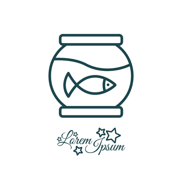 fish simple icon - Vector, Image