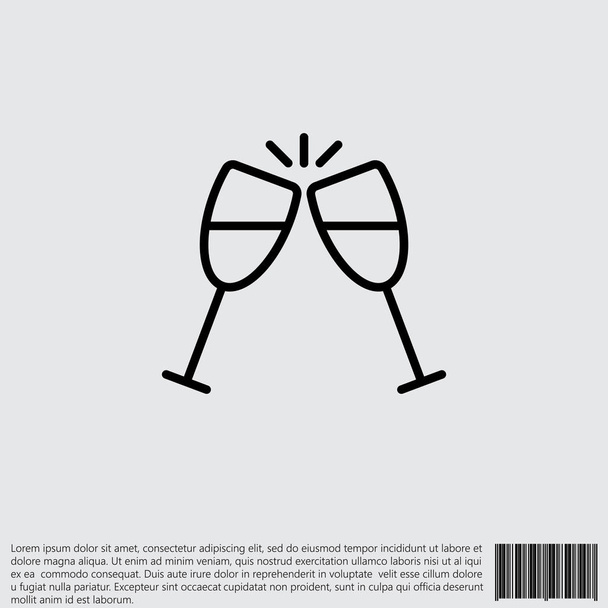  シャンパン web 線アイコンのメガネ - ベクター画像
