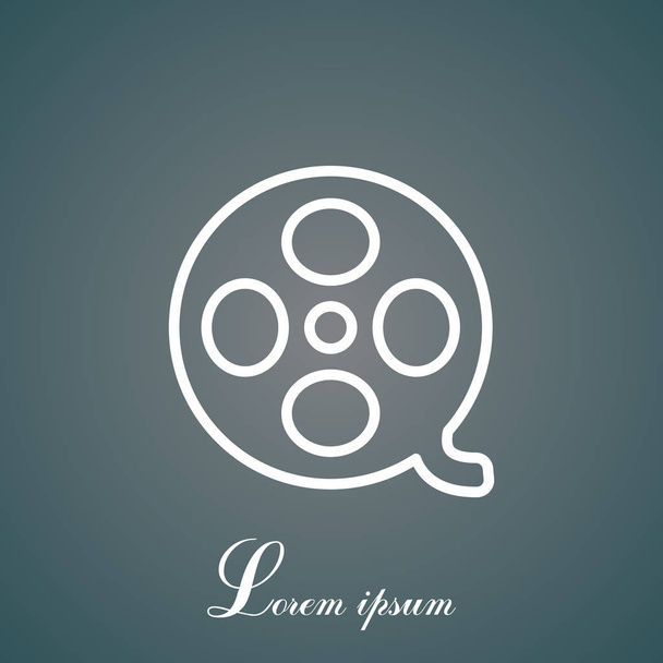 film reel line icon  - Vector, Image