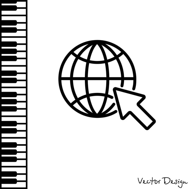 Globe with mouse cursor - Vector, Image