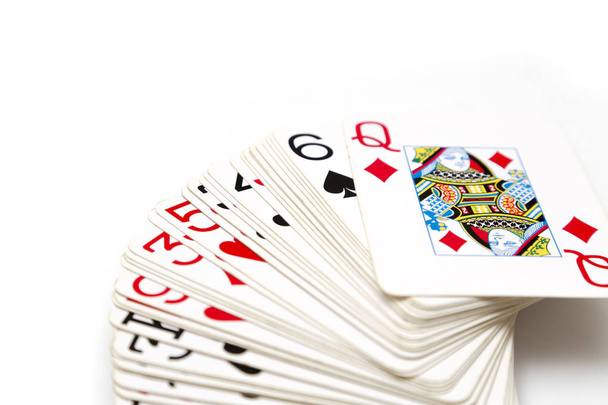 Set of gambling cards on white - Fotoğraf, Görsel