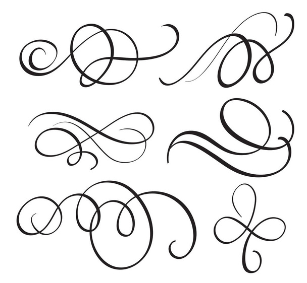 sztuka kaligrafii rozkwitać z rocznika ozdobny spiralami dla projektu. Ilustracja wektorowa Eps10 - Wektor, obraz