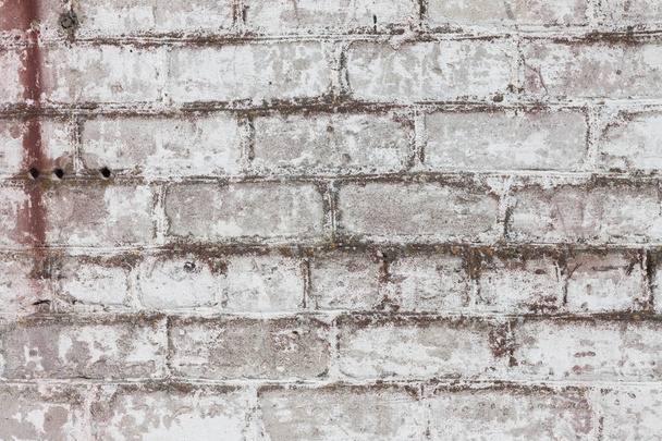 Grungy brick white dirty wall background texture - Valokuva, kuva