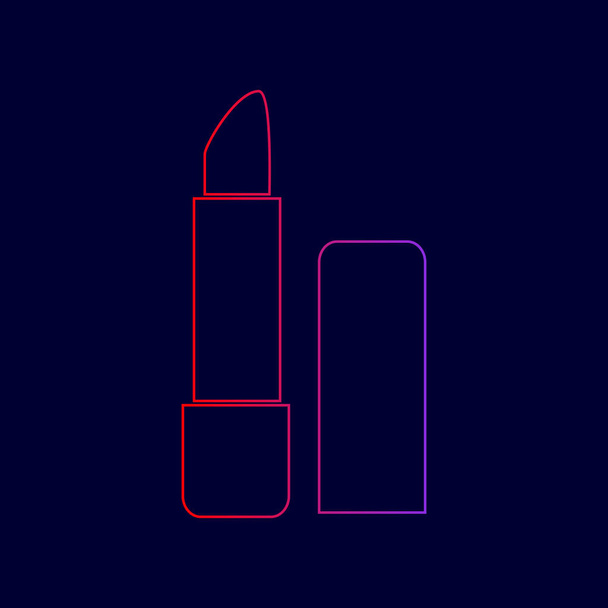 Pomade simple sign. Vector. Line icon with gradient from red to violet colors on dark blue background. - Vector, afbeelding