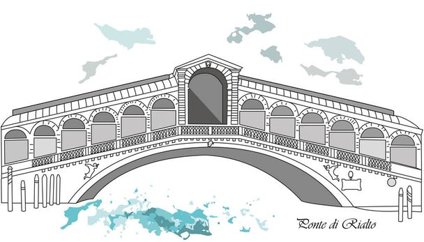A velencei Rialto-híd - Vektor, kép