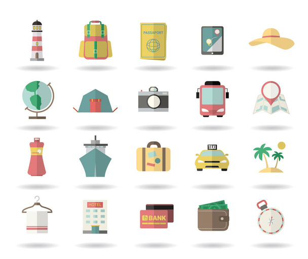 Travel icons. Vector ilustration - Vector, afbeelding