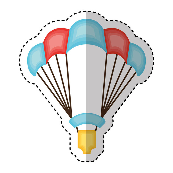 Parašutista silueta letící ikona - Vektor, obrázek