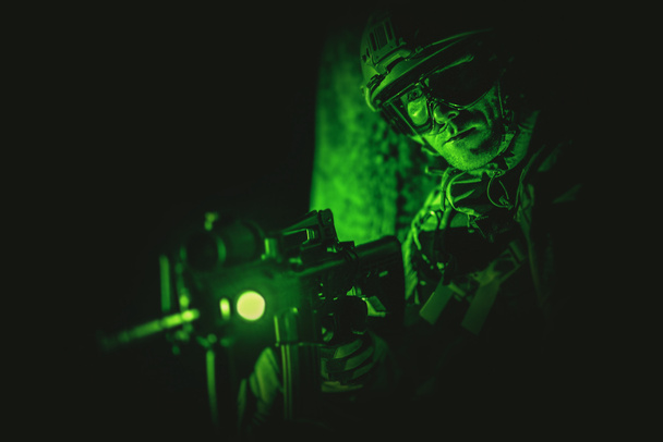 Soldier Night Vision Spotting - Photo, Image