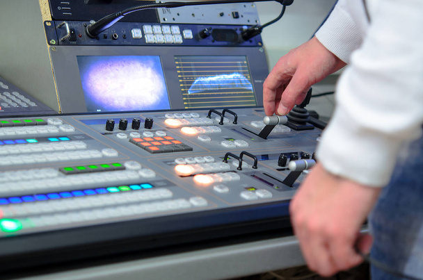 Video- és audio Control keverő pult, televíziós műsorszórás - Fotó, kép