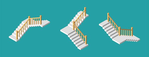 Escalier isométrique avec un rail. Illustration vectorielle
. - Vecteur, image