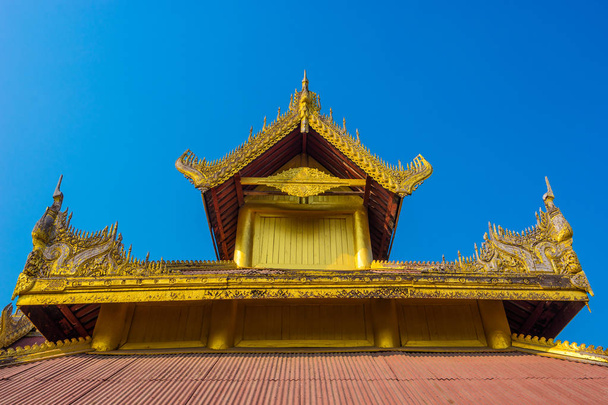 Myanmar traditional style roof of Mandalay palace, Mandalay city - Fotó, kép