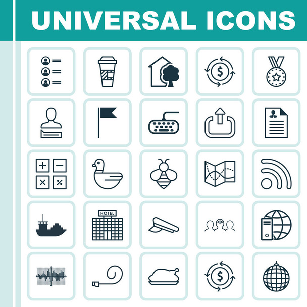 Ensemble de 25 icônes universelles modifiables. Peut être utilisé pour le Web, Mobile et App Design. Comprend des éléments tels que l'outil de calcul, point de drapeau, club de danse et plus
. - Vecteur, image
