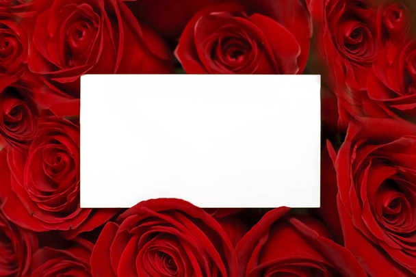 Sfondo rose rosse con carta vuota
 - Foto, immagini