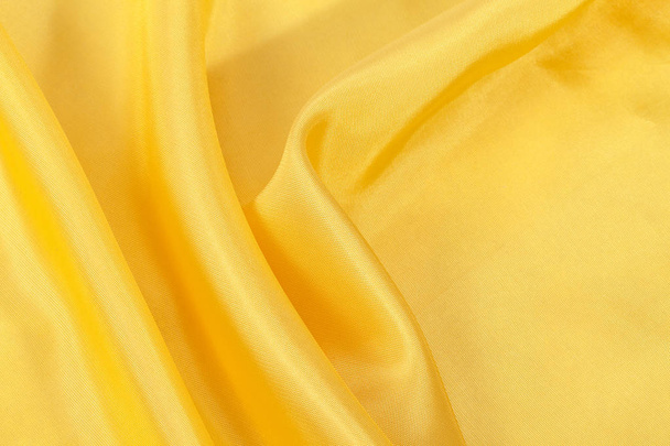Fundo de seda, textura de tecido amarelo brilhante
 - Foto, Imagem