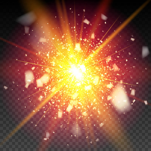 Золотий блиск феєрверків на фоні. Зоряна брама викликає вибух на чорному тлі. Векторна ілюстрація 3D, реалістичний вектор, EPS 10
 - Вектор, зображення