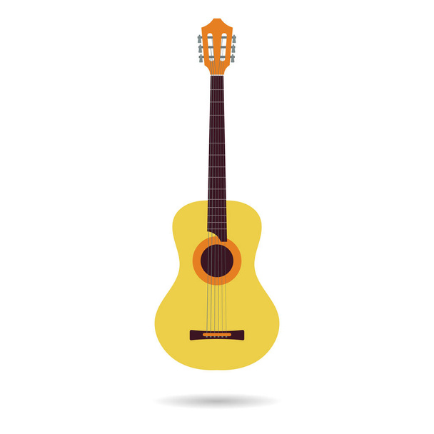 Изолированная плоская икона классической гитары
 - Вектор,изображение