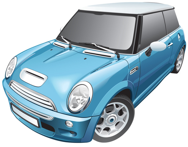 Mavi küçük araba - Vektör, Görsel