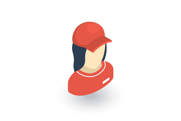 mulher no ícone avatar uniforme vermelho
  - Vetor, Imagem