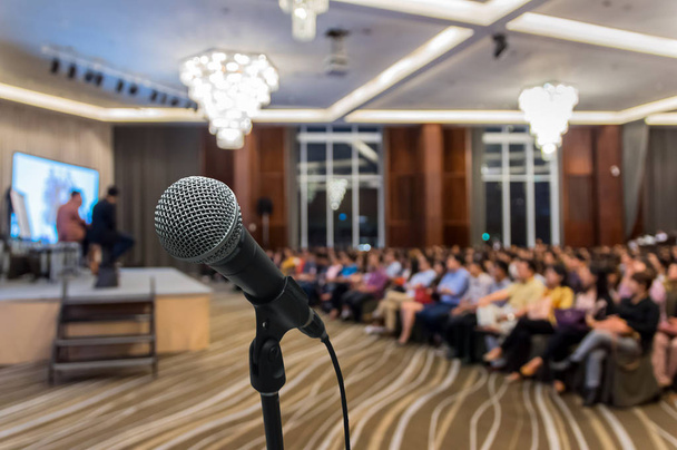 Microphone at conference hall  - Photo, Image