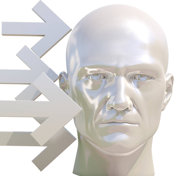3D portret van bezorgd gestresst overweldigd Man - Foto, afbeelding