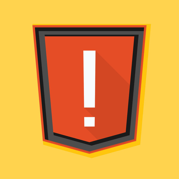 Exclamation Sign Shield - Vector, Image