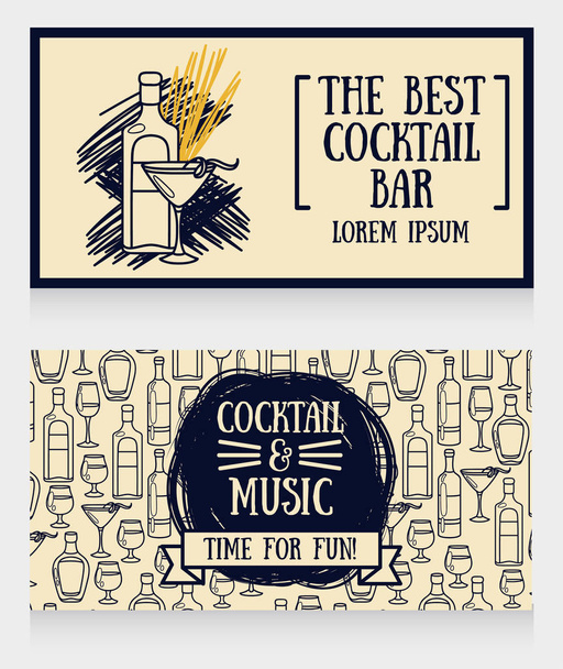 banners for cocktail bar - Vector, Image