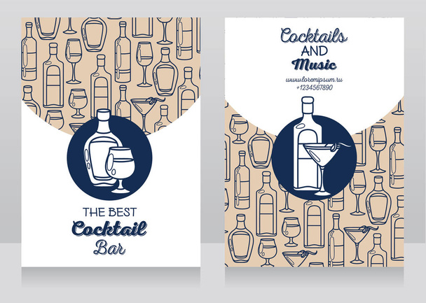 two banners for cocktail bar - Διάνυσμα, εικόνα