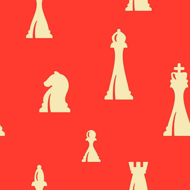 チェスの駒とのシームレスなパターン  - ベクター画像