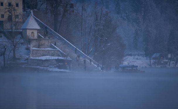 Jezero Bled na zimní ráno - Fotografie, Obrázek