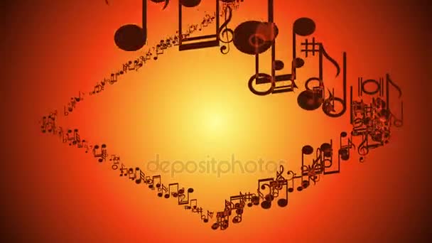 Abstract Background with Colorful Music notes. - Footage, Video