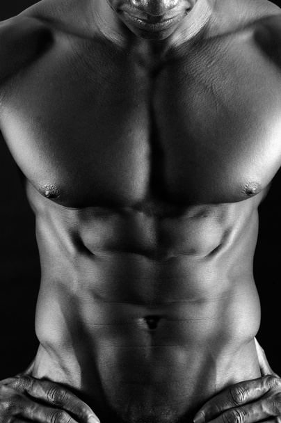 hombre africano abdomen blanco y negro
 - Foto, imagen