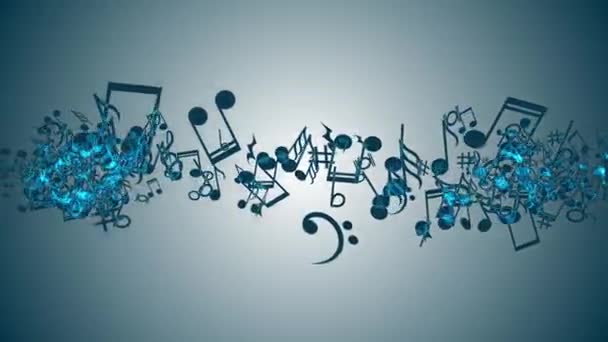 Abstract Background with Colorful Music notes. - Footage, Video