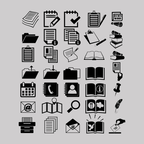 Papír dokumentumok ikon - Vektor, kép