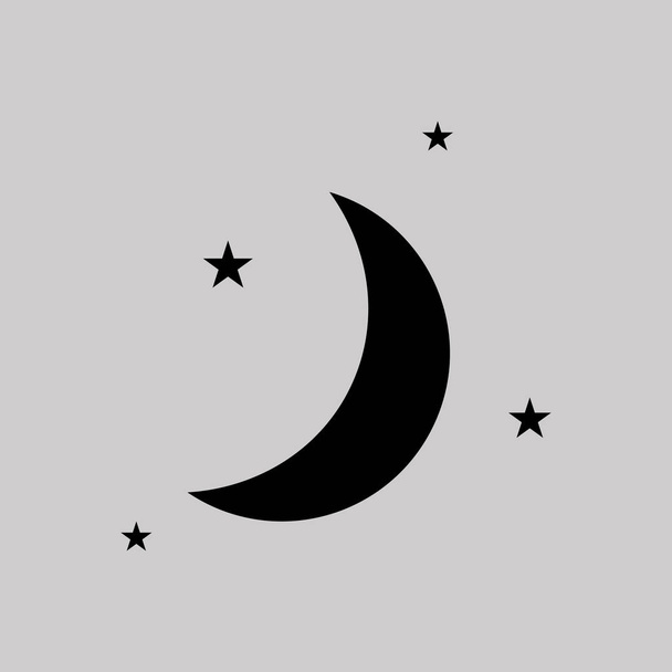 Moon & stars icon - Vector, Image