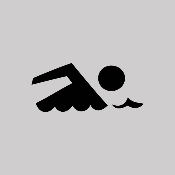 Zwemmen pictogram teken - Vector, afbeelding